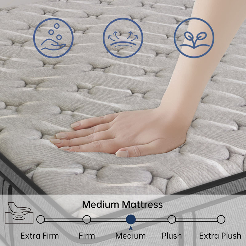 MODLAND 14" Medium Euro Top Memory Foam Hybrid Mattress & Reviews Wayfair